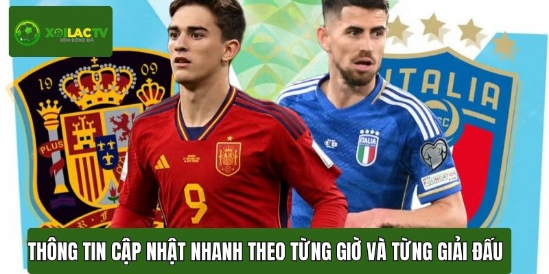 Thông tin cập nhật nhanh theo từng giờ và từng giải đấu