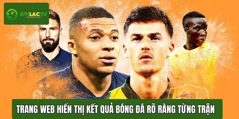 Trang web chuyên nghiệp hiển thị kết quả bóng đá rõ ràng từng trận